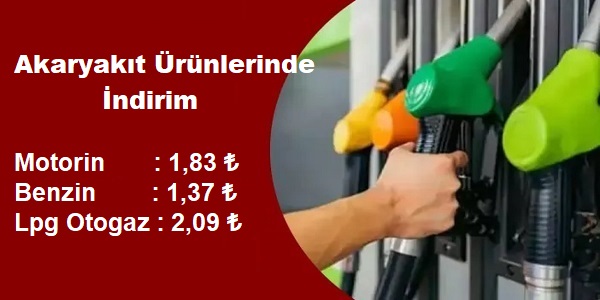 Akaryak�t �r�nlerinde �ndirim !
